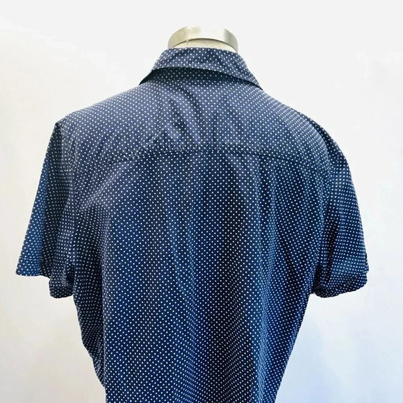 ONLY NECESSITIES Women Short Sleeve Button Down Polka-Dots Blue Shirt Size 1X - Picture 8 of 13